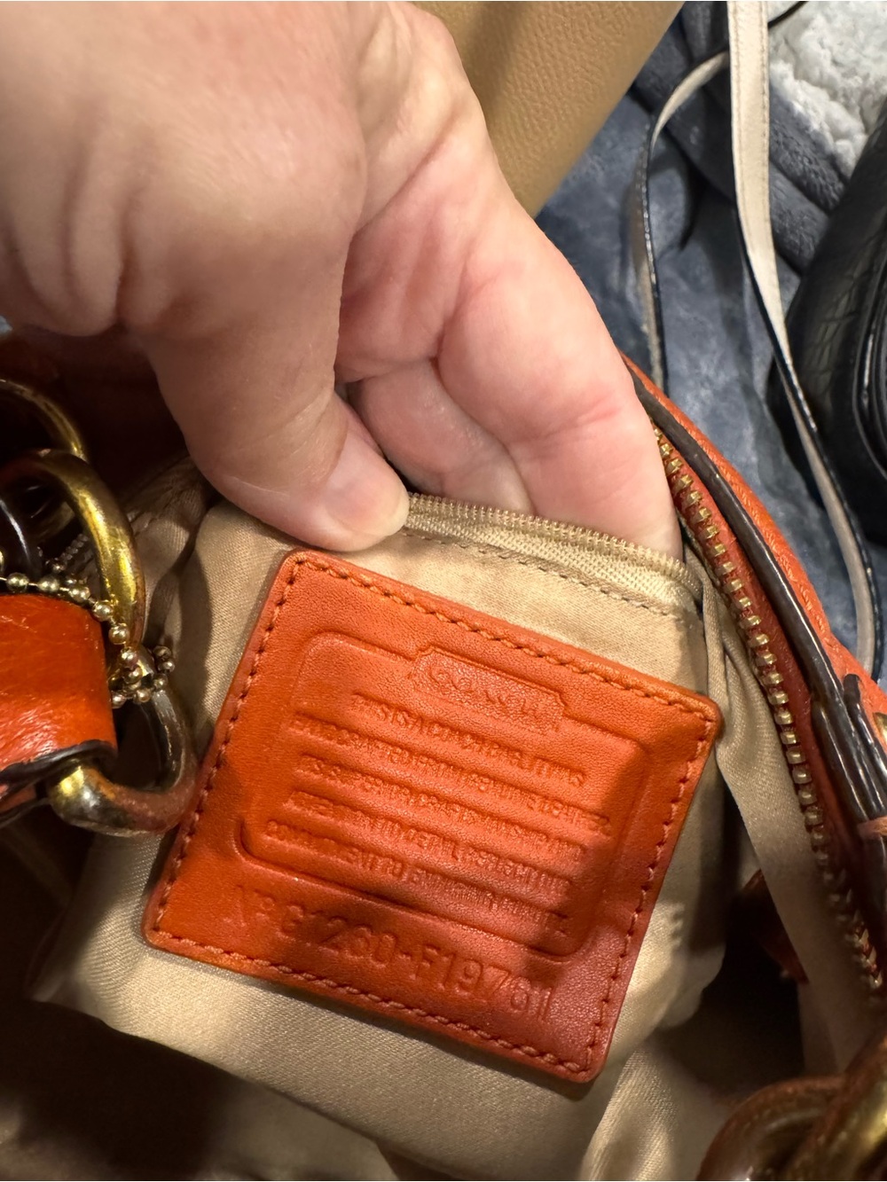 Coach Orange Leather Shoulder Bag with Burgundy Tag; Like new. - Picture 12 of 13